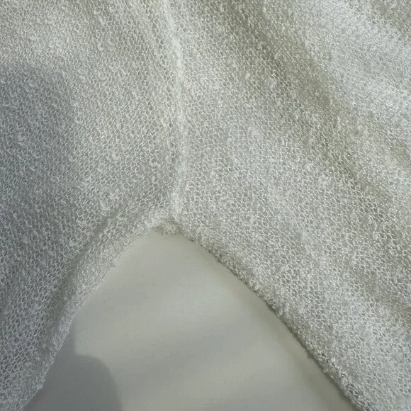 Fairy Cardigan Open Sheer White Pearl Embellishment Romantic Delicate XL - Picture 15 of 16